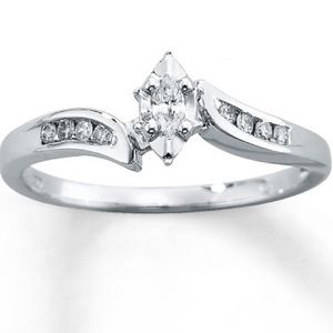 White Gold Marquise Cut Diamond Ring